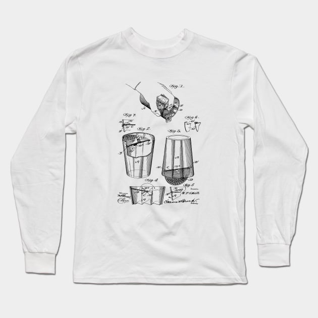 Liquid Strainer and Mixer Vintage Patent Hand Drawing Long Sleeve T-Shirt by TheYoungDesigns